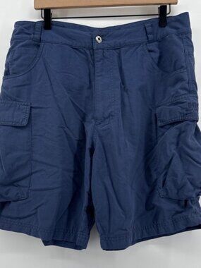 Helly‎ Hansen Mens Cargo Shorts Blue XL Nylon Zip Pockets Casual Outdoor Hiking